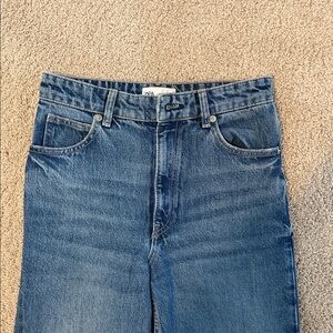 Zara Womens High Rise Wide Leg Blue Jeans